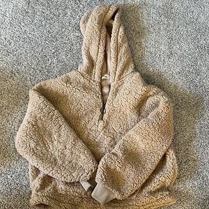 PEACH LOVE cozy sherpa quarter zip